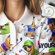 Load image into Gallery viewer, Peanut Golf Polo Shirt For Womens, Funny Peanut Golf Shirt Cool Golf Apparel NHT563
