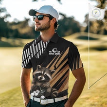 Load image into Gallery viewer, Personalized Raccoon Mens Golf Polo Shirt For Team, Brown Pattern Sport Golf Jersey NHT934