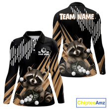 Load image into Gallery viewer, Personalized Raccoon Womens Golf Polo Shirt For Team, Brown Pattern Sport Golf Jersey NHT934