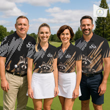 Load image into Gallery viewer, Personalized Raccoon Mens Golf Polo Shirt For Team, Brown Pattern Sport Golf Jersey NHT934