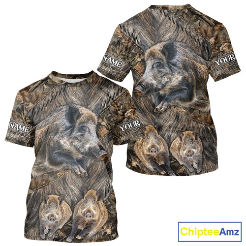 Beautiful Wild Hog Hunting Camouflage 3D All Over Print Shirts Personalized Hunting Gifts NHT147
