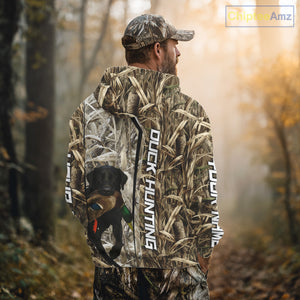 Black Lab Retriever Mallard Duck Hunting Camo Shirt – Perfect Gift for Hunters NHT240