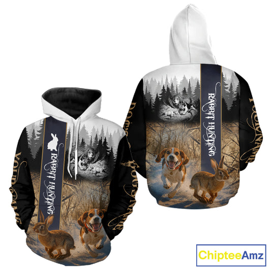Beagle Rabbit Hunting 3D Camouflage Shirt – All Over Printed Design, Ideal Gift for Hunters NHT242