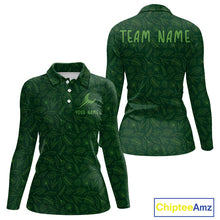 Load image into Gallery viewer, Personalized Green Leaf Golf Polo Shirt For Womens
