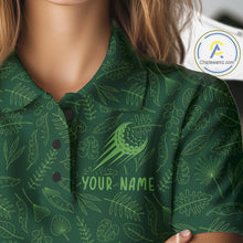 Load image into Gallery viewer, Personalized Green Leaf Golf Polo Shirt For Womens, Personalized Team Name Golf Tops NHT938