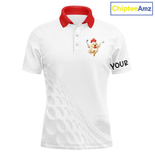 Load image into Gallery viewer, Funny chicken golf polo shirt personalized custom name golf lover polo for men
