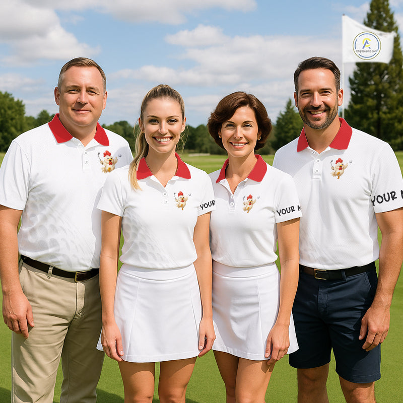 Funny Chicken Golf Polo Shirt Personalized Custom Name Golf Lover Polo For Womens NHT948