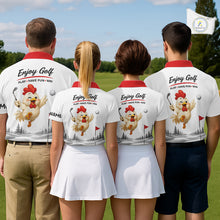Load image into Gallery viewer, Funny Chicken Golf Polo Shirt Personalized Custom Name Golf Lover Polo For Men NHT948