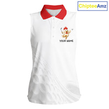 Load image into Gallery viewer, Funny Chicken Womens Sleeveless Golf Polo Shirt  Personalized Golf Lover Custom Name