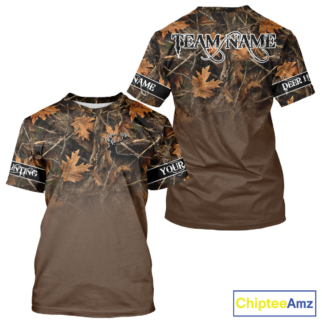 Personalized Brown Deer Hunting Camo Full Printing Shirts, Best Hunting Gifts NHT47