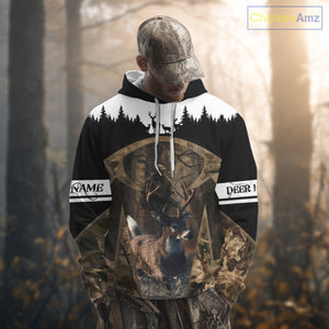 Whitetail Deer Hunting Season Shirt 3D Forest Scene Camo Best Hunting Gift For Hunters NHT48