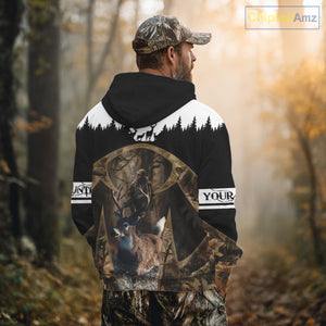 Whitetail Deer Hunting Season Shirt 3D Forest Scene Camo Best Hunting Gift For Hunters NHT48