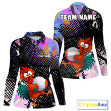 Load image into Gallery viewer, Custom Team Name Crazy Rooster Golf Polo Shirt  Personalized Womens Performance Golf Jersey