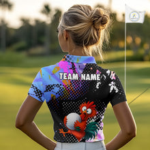 Load image into Gallery viewer, Custom Team Name Crazy Rooster Golf Polo Shirt Personalized Womens Performance Golf Jersey NHT952