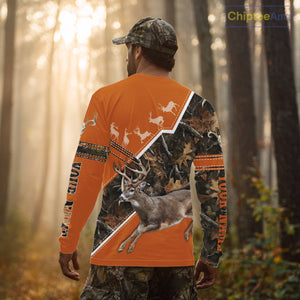 Deer Hunting Big Game Orange Camo Forest Custom Name 3D All Over Print Shirts, Hunting Shirt NHT158