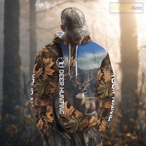 Personalized Deer Hunting Shirt 3D All Over Print with Fall Season Camo Hunting Clothes NHT253