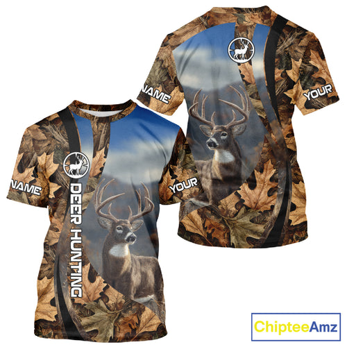 Personalized Deer Hunting Shirt 3D All Over Print with Fall Season Camo Hunting Clothes NHT253