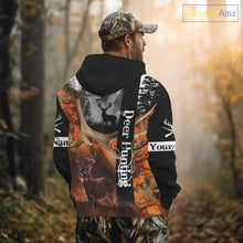 Load image into Gallery viewer, Deer Hunting Camo Custom Name 3D All Over Print Orange Black Best Hunting Clothes For Season NHT256