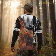 Load image into Gallery viewer, Deer Hunting Camo Custom Name 3D All Over Print Orange Black Best Hunting Clothes For Season NHT256