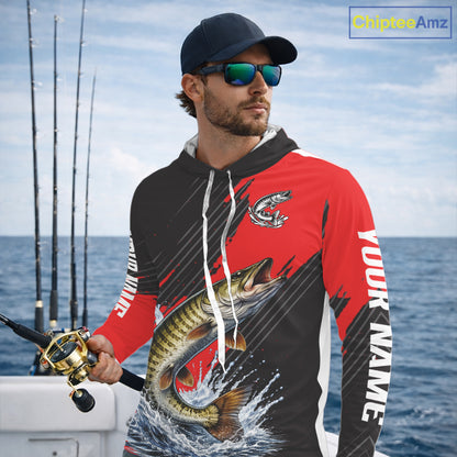 Hooded Musky Fishing Long Sleeve Tournament Shirts, Personalized Musky Fishing Jerseys NHT588