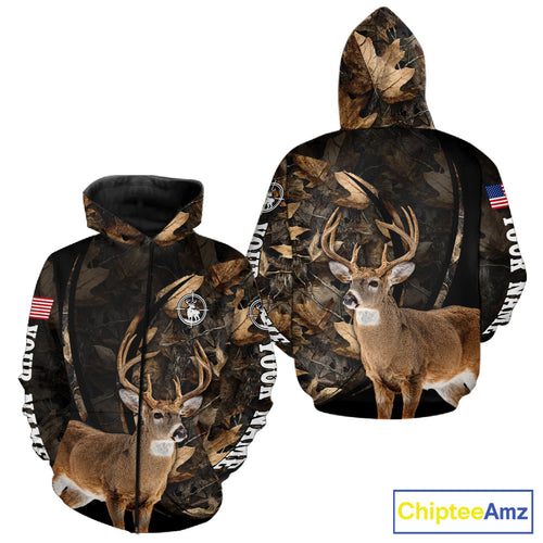 Deer Hunting Shirt Brown Camo 3D All Over Print, Hunting Clothes for Deer Season NHT260