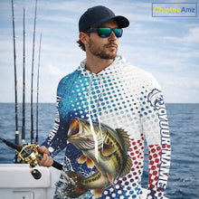Load image into Gallery viewer, Design Texas Flag Bass Fishing Shirts, Texas Bass Fishing Shirts Long Sleeve Hooded NHT603