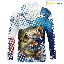 Load image into Gallery viewer, Design Texas Flag Bass Fishing Shirts, Texas Bass Fishing Shirts Long Sleeve Hooded NHT603