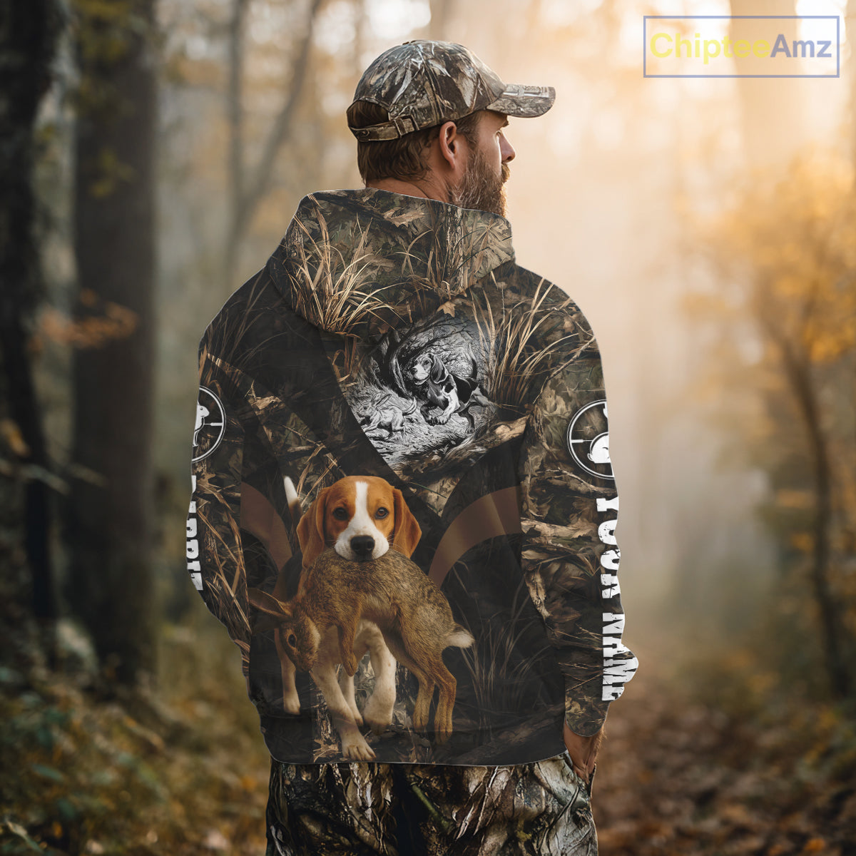 Personalized Rabbit Hunting Beagle Dog Camouflage Custom Name 3D Shirts, Rabbit Hunting Gifts NHT326