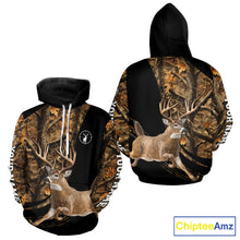 Load image into Gallery viewer, Whitetail Deer Hunting Black Brown Camo 3D All Over Print, Hunting Clothes for Deer Season NHT261