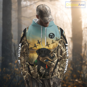 Duck Hunting Black Labrador 3D All Over Printed Camouflage Shirts, Duck Hunting Clothes NHT263