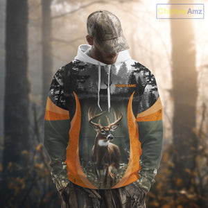 Custom Whitetail Deer Hunting Custom Name Camo Shirt, Deer Hunting Apparel, Hunting Gift NHT265