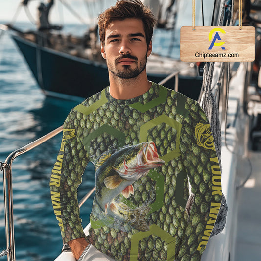 Custom Largemouth Bass Fishing Shirts Long Sleeve, Largemouth Bass Fishing Jerseys NHT378