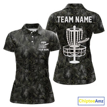 Load image into Gallery viewer, Camo Forest Disc Womens Golf Polo Shirt Custom Name – Forest Camouflage Performance Polo Shirt NHT835