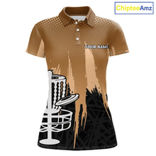 Load image into Gallery viewer, Womens Disc Golf Polo Shirts Custom Brown Gradient Grunge, Team Disc Golf Apparel Shirt NHT836
