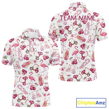 Load image into Gallery viewer, Funny Golf Polo Shirt For Mens Cherry Flamingo Golf Cart Pattern Summer Sport Top NHT841
