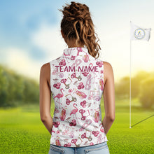 Load image into Gallery viewer, Funny Golf Polo Shirt For Womens Cherry Flamingo Sleeveless Womens Golf Cart Pattern Summer Sport Top NHT841