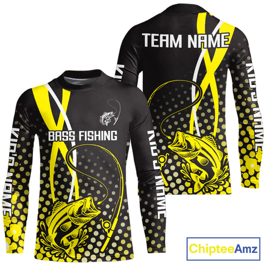 Personalized Bass Fishing Jersey, Bass Fishing Long Sleeve Tournament Shirts NHT380