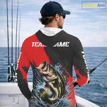 Load image into Gallery viewer, Largemouth Bass Fishing Long Sleeve Hooded Tournament Shirts, Personalized Bass Fishing Jerseys NHT431