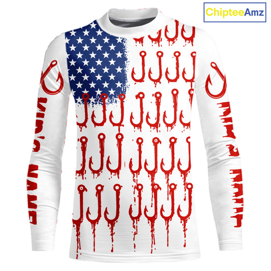 American Flag & Hook UV Protection Fishing Shirt – Fishing Jersey For Anglers NHT390