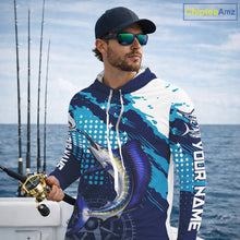 Load image into Gallery viewer, Custom Sailfish Hooded Long Sleeve Fishing Shirts For Men, Design Sailfish Fishing Jerseys NHT632