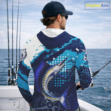 Load image into Gallery viewer, Custom Sailfish Hooded Long Sleeve Fishing Shirts For Men, Design Sailfish Fishing Jerseys NHT632
