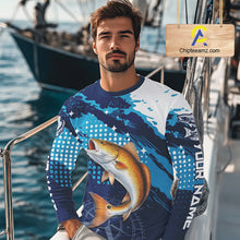 Load image into Gallery viewer, Custom Redfish Long Sleeve Fishing Shirts For Men, Design Redfish Fishing Jerseys NHT636