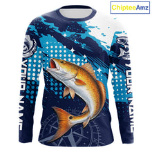 Load image into Gallery viewer, Custom Redfish Long Sleeve Fishing Shirts For Men, Design Redfish Fishing Jerseys NHT636