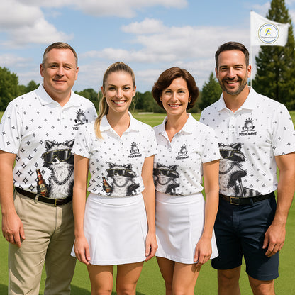 Funny Raccoon Golf Polo Shirt Custom Team Name Personalized Golf Team Polo Gift For Womens NHT999