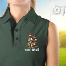 Load image into Gallery viewer, Funny Chicken Womens Sleeveless Golf Polo Shirt Custom Team Name Personalized Golfer Polo Funny Rooster Golf