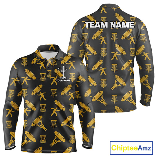 Personalized Disc Golf Polo Shirt Custom Name Golf Shirt Disc Golfer Gift Performance Polo For Men
