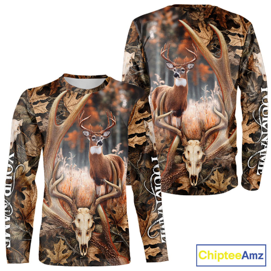 Deer Skull Reaper Hunting Camouflage Hunting Clothes Customize 3D All Over Printed Shirts NHT185