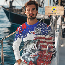 Load image into Gallery viewer, Custom Striped Bass Fishing Saltwater Performance Shirts, Fishing Shirt For Men NHT498