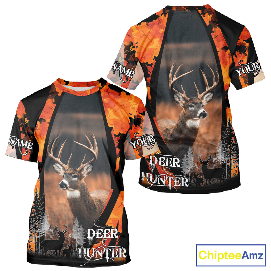 Beautiful Deer Hunting Shirt Orange Camo Custom Name Hunting Clothes For Deer Hunters NHT79