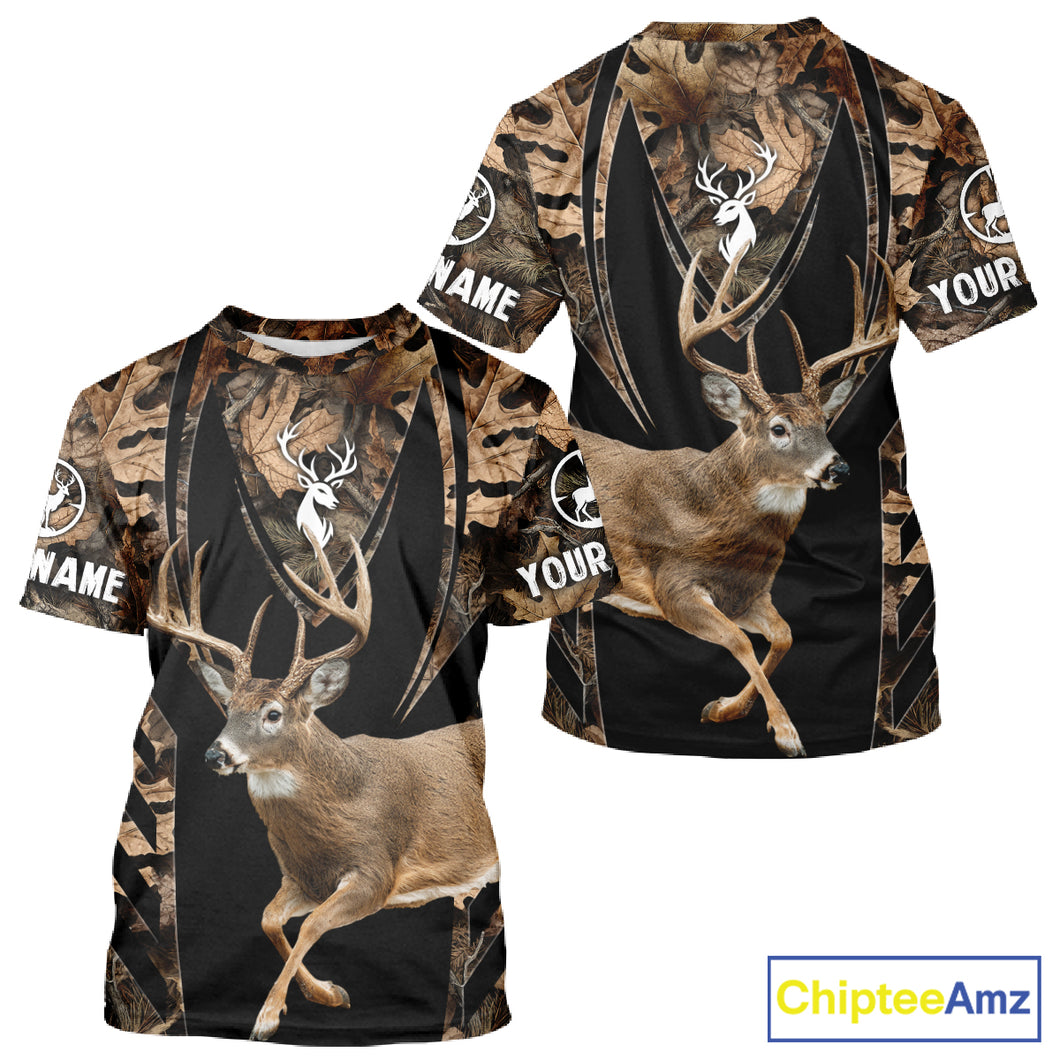 Whitetail Deer Jumping 3D All Over Print Shirts, Personalized Hunting Gifts For Deer Hunters NHT194